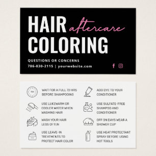 Moderne Aftercare Business Card für Haarfärbemitte