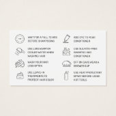 Moderne Aftercare Business Card für Haarfärbemitte (Rückseite)