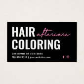 Moderne Aftercare Business Card für Haarfärbemitte (Vorderseite)