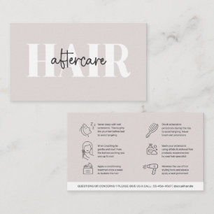 Moderne Aftercare Hair Instructions Business Card Visitenkarte