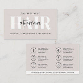 Moderne Aftercare Hair Instructions Business Card Visitenkarte