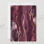 Moderne Agate Burgundy Rose Gold Save the Date Car Einladung (Rückseite)
