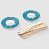 Moderne Agate Geodes Crytal Blue Gold Wedding Roun Fächer (Non-assembled)