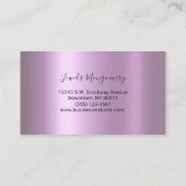 Moderne Agate Glitzer Lavendel Imitate Fossil Visitenkarte (Rückseite)