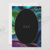 Moderne Agate Gold Oval Rahmen Hochzeit Einladung (Rückseite)