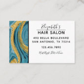 Moderne Agate Marble Beruflich Hair Stylist Visitenkarte (Rückseite)