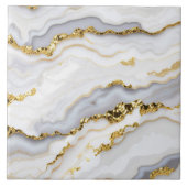 Moderne Agate Marble White Gold Collection Fliese (Vorderseite)