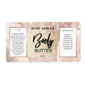 Moderne Agate Rose Gold Body Butter Labels (Vorne)