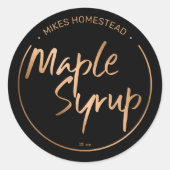 Moderne Ahornsirup-Kupfer Gold und Schwarz Runder Aufkleber (Vorderseite)