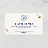 Moderne Ahoy Nautical Boy Diaper Raffle Baby Dusch Begleitkarte (Vorderseite)