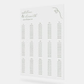 Moderne Akryllische Hochzeitstabelle | Dunkle Sage Acrylschild (Winkel)