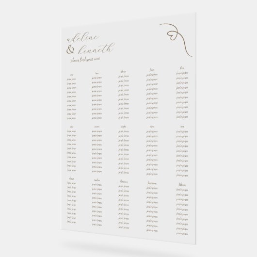 Moderne Akryllische Hochzeitstabelle | neutral Acrylschild (Winkel)