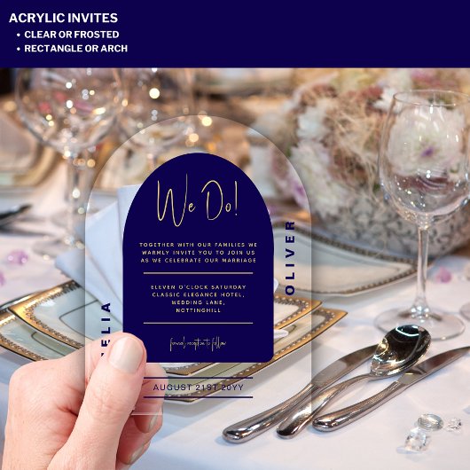 Moderne Akryllische Minimalistische Hochzeit mit b Acryleinladungen