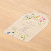 Moderne Akryllische Wildblume Einladung zur Hochze (Ablage )