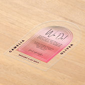 Moderne Akrylrosa Rose Minimalistische Hochzeit Acryleinladungen (Ablage )