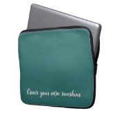 Moderne Alexandrit-Teal-Geometrisch-Monogramm Laptopschutzhülle (Vorderseite Links)