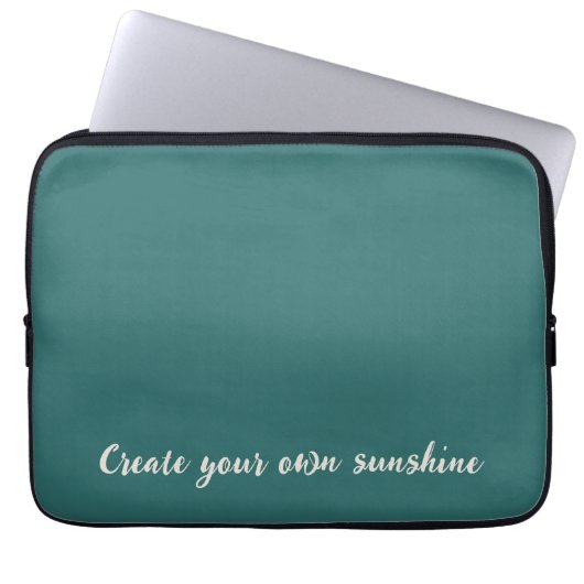 Moderne Alexandrit-Teal-Geometrisch-Monogramm Laptopschutzhülle (Vorderseite)