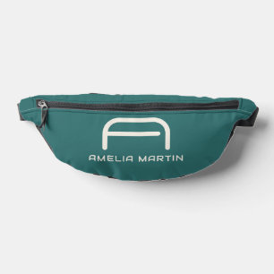 Moderne Alexandrit Türkis-Geometrische Monogramm-T Bauchtasche