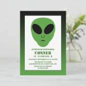 Moderne Alien jeden Geburtstag Einladung (Stehend Vorderseite)
