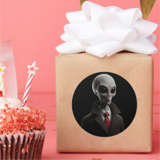 Moderne Alien Runder Aufkleber