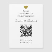 Moderne alle in einem weißen QR-Code Hochzeitsempf Magnetkarte (Vorderseite)