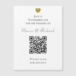 Moderne alle in einem weißen QR-Code Hochzeitsempf Magnetkarte