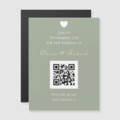 Moderne alle in einer Stufe QR Code Hochzeitsempfe Magnetkarte (Vorne/Hinten)