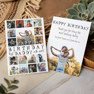 Moderne Alles Gute zum Geburtstag Papa Schwarz & W Karte