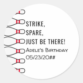 Moderne, allgegenwärtige Bowling-Geburtstagspartei Runder Aufkleber