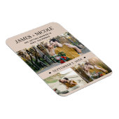 Moderne Almond Bisque Save the Date Hochzeit 3 Fot Magnet (Rechte Seite)