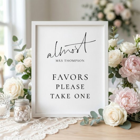 Moderne Almost Mrs Favors-Schilder Brautdusche Poster