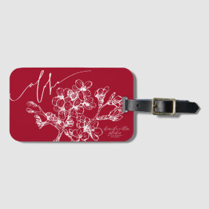Moderne Aloha rote Kirschblüten-Gepäckanhänger Gepäckanhänger