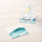Moderne Alpen-Wasserfarbe-Untersetzer Rechteckiger Pappuntersetzer (Vor Ort)