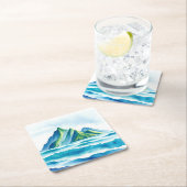 Moderne Alpen-Wasserfarbe-Untersetzer Rechteckiger Pappuntersetzer (Vor Ort)