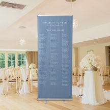 Moderne alphabetische Dusty-Blue-Sitzplätze