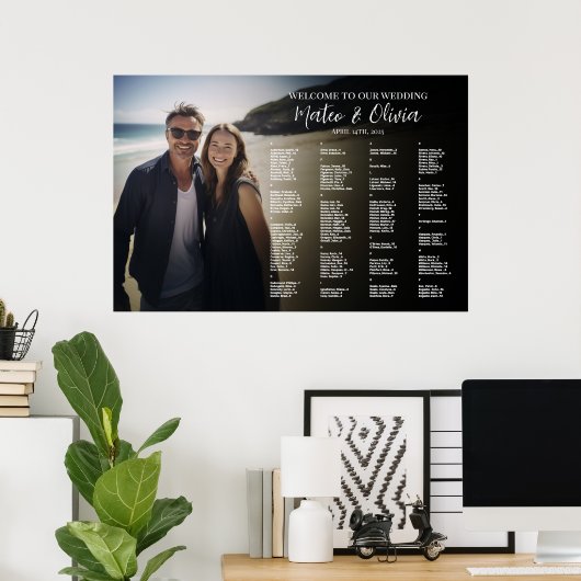 Moderne alphabetische Foto-Sitzplätze Poster (Heimbüro)