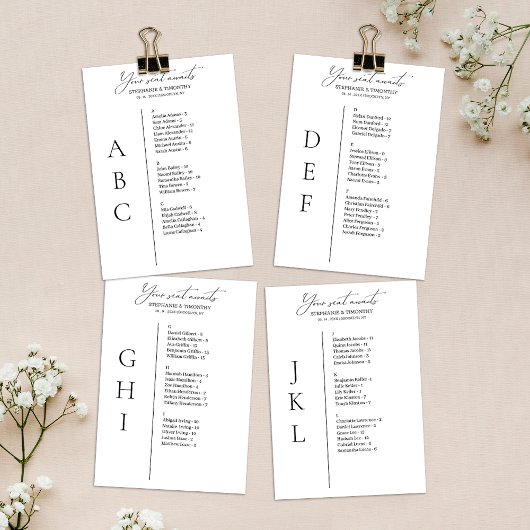 Moderne Alphabetische Hochzeitskarte