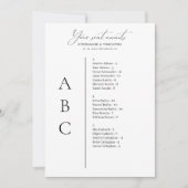 Moderne Alphabetische Hochzeitskarte (Vorderseite)