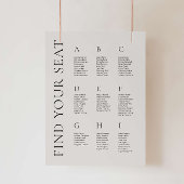 Moderne Alphabetische Hochzeitstabelle in Taupe Poster