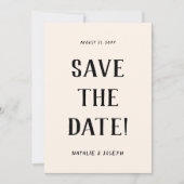 Moderne alte Geldhand gezeichnete Retro Quirky Hoc Save The Date (Vorderseite)