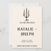 Moderne alte Geldhand gezeichnete Retro Quirky Hoc Save The Date (Rückseite)