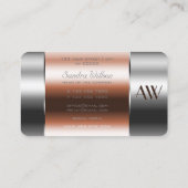 Moderne Aluminiumbox mit roten Fluiden und Initial Visitenkarte (Rückseite)