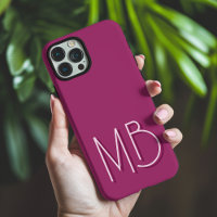 Moderne Amaranth Monogram-Initialen zeitgenössisch