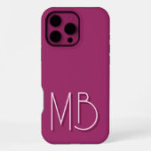 Moderne Amaranth-Monogramm-Initialen Zeitgenössisc iPhone Hülle (Rückseite)