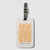 Moderne Amber Abstrakt Geometric Botanische Kunst Gepäckanhänger (Vorderseite Vertikal)