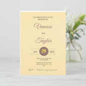 Moderne Amber Yellow Wedding Einladung (Stehend Vorderseite)