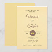 Moderne Amber Yellow Wedding Einladung (Vorne/Hinten)