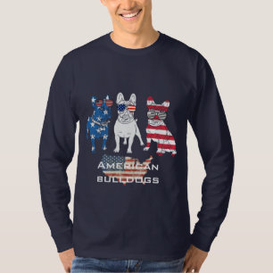 Moderne amerikanische Bullhunde mit langer Hülle T-Shirt