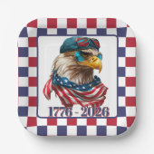 Moderne amerikanische Engle 1776/2026 Pappteller (Vorderseite)