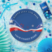 Moderne amerikanische Flagge 4. Juli Design Pappteller (Party)